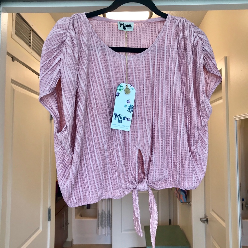 Show Me Your Mumu pink cropped top